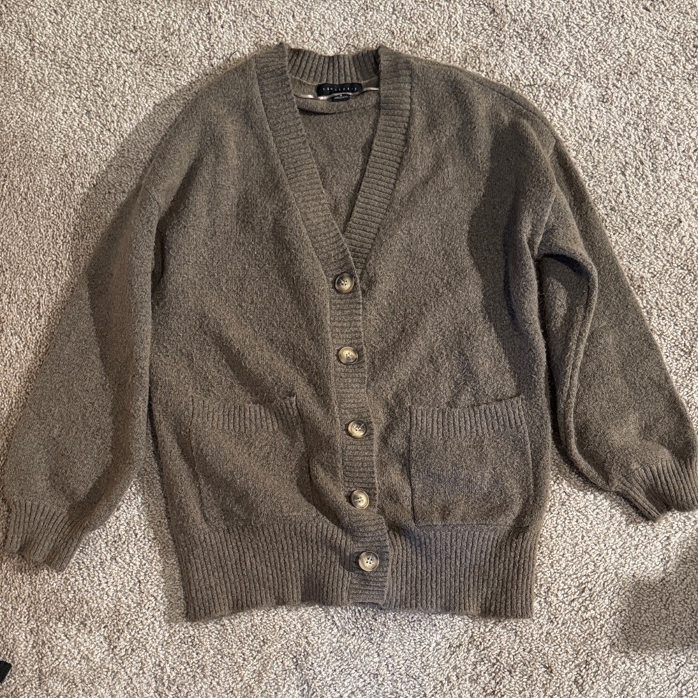 Sanctuary Brown Ribbed Knit Sweater
